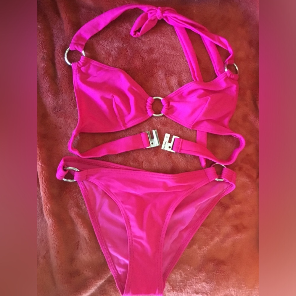 ALL SAINTS Vibrant Pink Bikini Set sz 2
